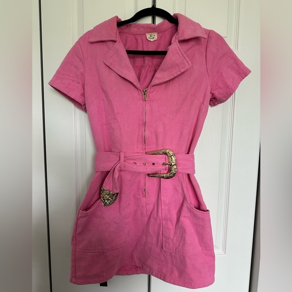 Hazel & Olive Pink Denim Mini Dress - Picture 2 of 4